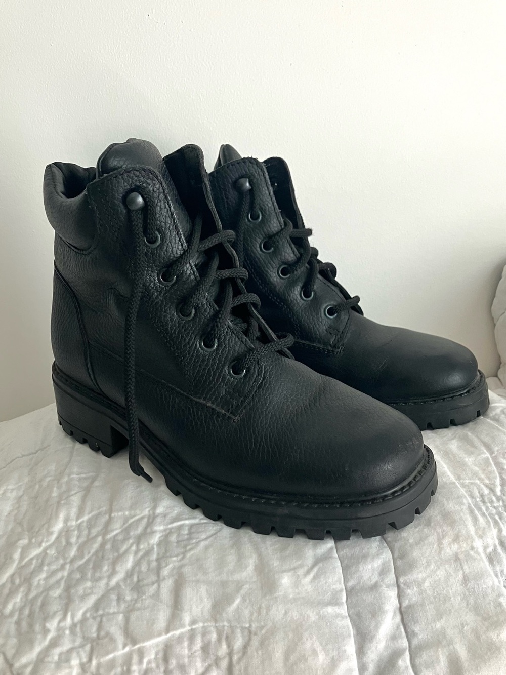 Vintage L. L. Bean Black Leather Lace up Streetwear Utilitarian Boots-Size 8 M